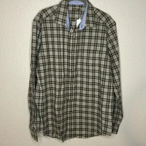 J.McLaughlin NWT men’s brushed cotton gramercy window pane long sleeves Size M